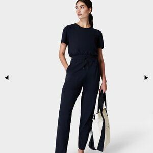 Sweaty Betty Explorer 6 Short Sleeve Jumpsuit Black Athleisure Travel